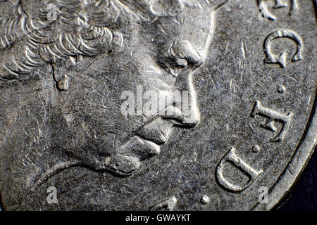 British one-pound coin, Britische Ein-Pfund-Muenze Stock Photo
