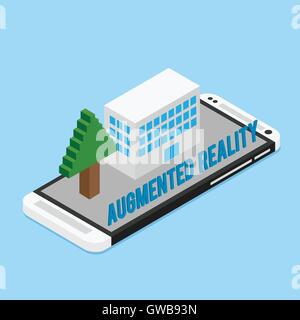 AR augmented reality concept illustration had vision interaction Stock Vector