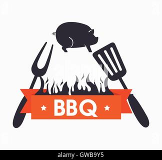grills menu beef beer design isolated Stock Vector