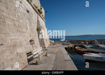 The fortress Kastel Lodi (also called Nehaj) in Kastel Stafilić, one of the seven villages from the city of Kastela, Croatia. Stock Photo