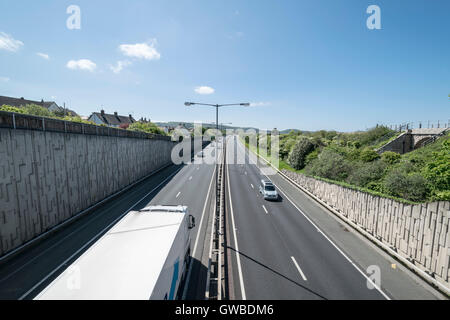 The A55 coast road at Old Colwyn near Colwyn Bay North Wales near to the Rainbow bridge Westbound Stock Photo