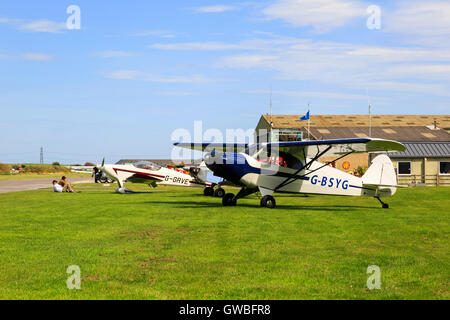 General view of Breighton Airfield East Yorkshire with parked aircraft