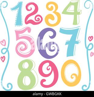 Funny colorful numbers for kids vector Stock Vector