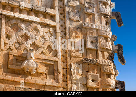 The Nunnery Quadrangle in the ruins of Uxmal , Yucatan Peninsula, Mexico. Stock Photo