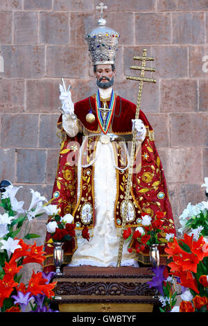 San Pedro (St. Peter) Float, Corpus Christi Celebration, Cusco, Peru Stock Photo