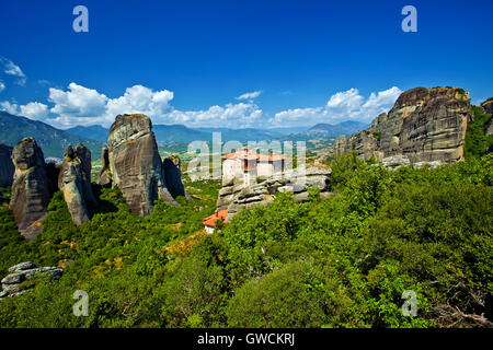 Meteora Rock Formations Stock Photo