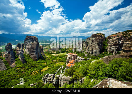 Meteora Rock Formations Stock Photo