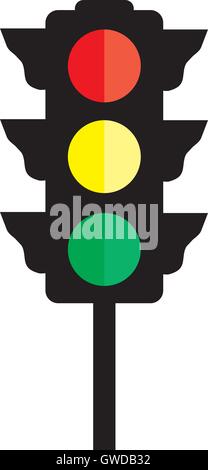 vector illustration of a traffic light isolated on white background Stock Vector