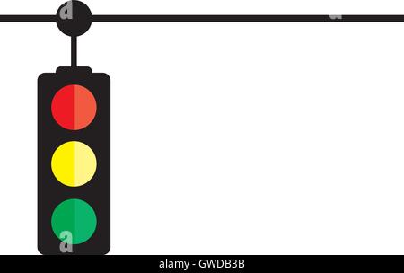 vector illustration of a traffic light isolated on white background Stock Vector