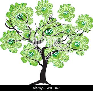 Green tree vector illustration Stock Vector Image & Art - Alamy