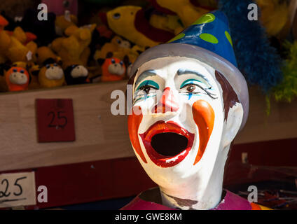 Fun fair clown at side show alley Stock Photo