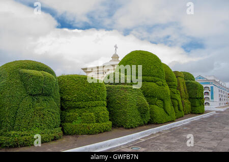 TULCAN, ECUADOR - JULY 3, 2016: nice trees sculptures located in the graveyard of the city Stock Photo