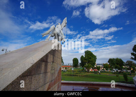 TULCAN, ECUADOR - JULY 3, 2016: el libertador monument located in one of the most important parks of the city Stock Photo