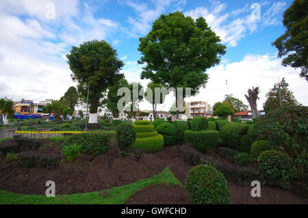 TULCAN, ECUADOR - JULY 3, 2016: topiary sculptures in one of the parks of the city Stock Photo
