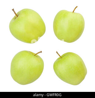 Fresh juicy golden green apples, natural background. Close Up of