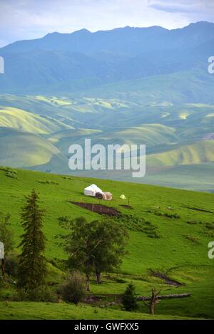 China. 13th Sep, 2016. Xinjiang, CHINA-July 10 2016:?(EDITORIAL?USE?ONLY.?CHINA?OUT) .The Nalati Grassland, located in Xinyuan county of the Ili Kazakh Autonomous Prefecture in northwest ChinaÂ¡Â¯s Xinjiang Uyghur Autonomous Region, is one of the four largest grassland in the world. It is a breathtakingly beautiful spot. © SIPA Asia/ZUMA Wire/Alamy Live News Stock Photo