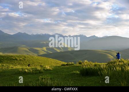 China. 13th Sep, 2016. Xinjiang, CHINA-July 10 2016:?(EDITORIAL?USE?ONLY.?CHINA?OUT) .The Nalati Grassland, located in Xinyuan county of the Ili Kazakh Autonomous Prefecture in northwest ChinaÂ¡Â¯s Xinjiang Uyghur Autonomous Region, is one of the four largest grassland in the world. It is a breathtakingly beautiful spot. © SIPA Asia/ZUMA Wire/Alamy Live News Stock Photo