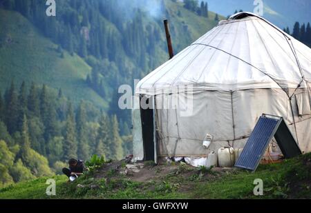 China. 13th Sep, 2016. Xinjiang, CHINA-July 10 2016:?(EDITORIAL?USE?ONLY.?CHINA?OUT) .The Nalati Grassland, located in Xinyuan county of the Ili Kazakh Autonomous Prefecture in northwest ChinaÂ¡Â¯s Xinjiang Uyghur Autonomous Region, is one of the four largest grassland in the world. It is a breathtakingly beautiful spot. © SIPA Asia/ZUMA Wire/Alamy Live News Stock Photo