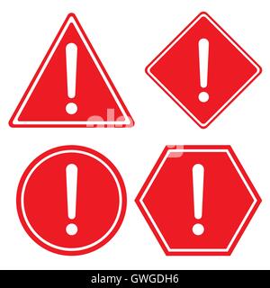 warning, sign, exclamation, pressure, mark, red, icon, hazard, error, point, attention, vector, triangle, symbol, isolated Stock Vector