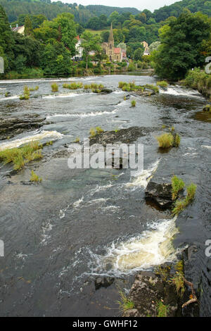 River Dee in Llangollen a popular town and tourist destination in Wales Stock Photo