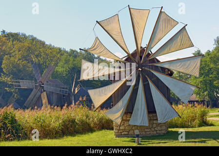 Medieval windmill in Sibiu, Romania Stock Photo