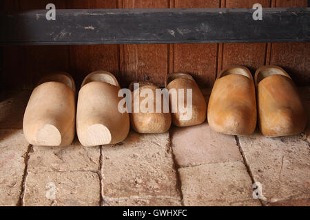 Wooden clogs displayed at Staunton Frontier Culture Museum, Virginia Stock Photo