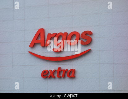 Argos Extra sign on store. Merry Hill Brierley Hill West Midlands UK Stock Photo