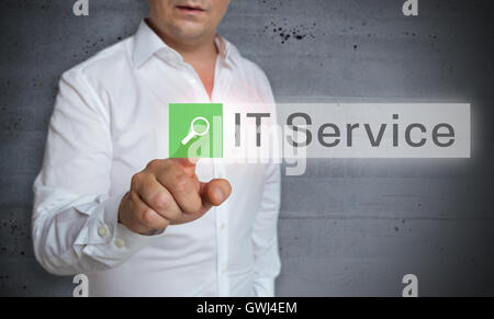 IT service browser is operated by man concept. Stock Photo