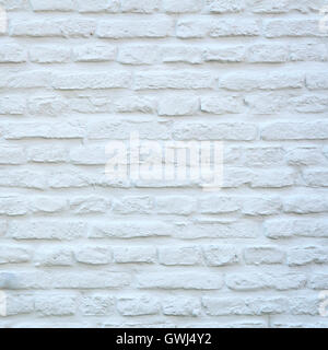 square part of white painted brick wall Stock Photo