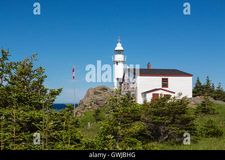 The Lobster Cove lighthouse in Gros Morne National Park, Newfoundland and Labrador, Canada. Stock Photo