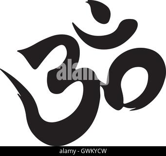 Om. Aum. Symbol of Hinduism, isolated vector illustration Stock Vector