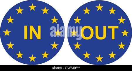 EU IN and EU OUT vector illustration set , correct colors , in and out door sign set Stock Vector