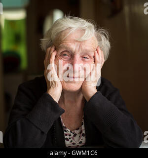 Portrait of russian old women. Stock Photo