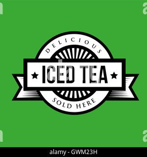 Vintage Iced Tea sign or logo Stock Vector