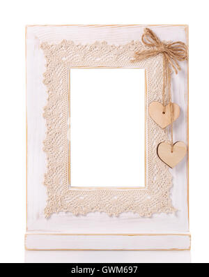 Wooden picture frame isolated on white background Stock Photo - Alamy