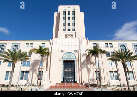 The entrance to San Diego County Administration Center building (California). Stock Photo