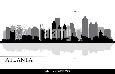 Atlanta city skyline silhouette background Stock Vector