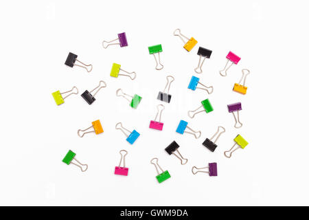Colorful binder clamps Stock Photo