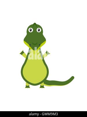 Funny crocodile character Stock Vector