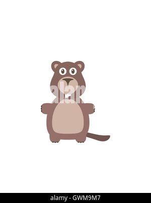 Funny beaver character Stock Vector