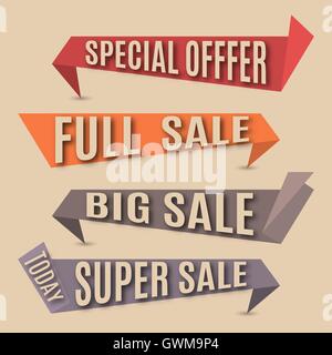 Set of sale banner, vector illustration. Stock Vector