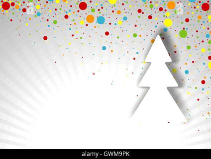 Christmas Tree and Colorful Dots Stock Vector