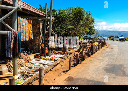 Souvenir shop. The Blyde River Canyon in South Africa forms the northern part of the Drakensberg escarpment. Stock Photo