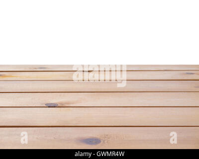 Wooden brown planks parallel background isolated on white Stock Photo