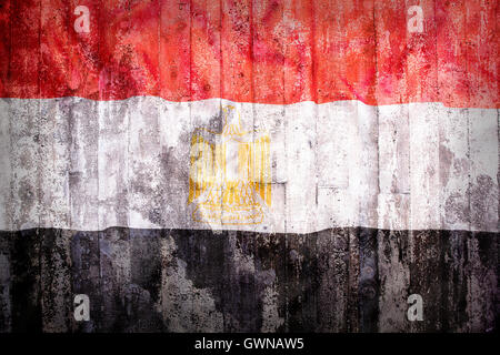 Grunge style of Egypt flag on a brick wall for background Stock Photo