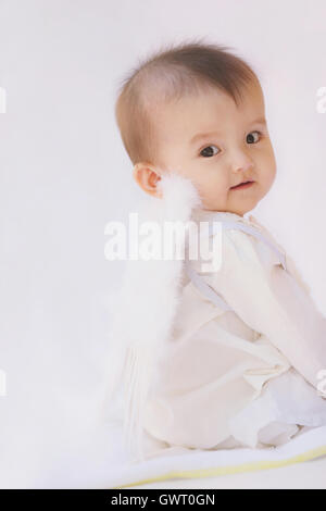 Mixed-race newborn portrait Stock Photo