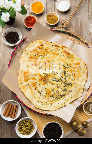 Malawah or Malawach traditional yemeni bread Stock Photo