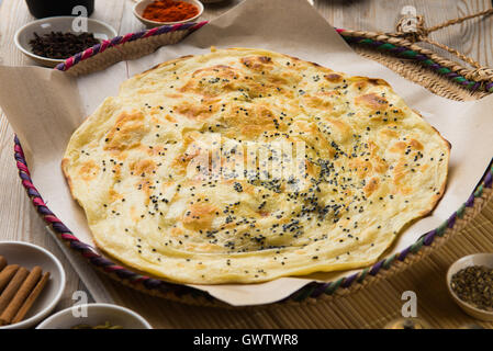 Malawah or Malawach traditional yemeni bread Stock Photo