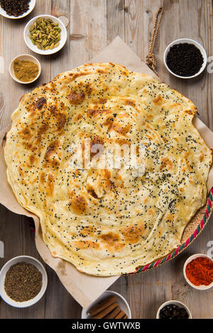 Malawah or Malawach traditional yemeni bread Stock Photo