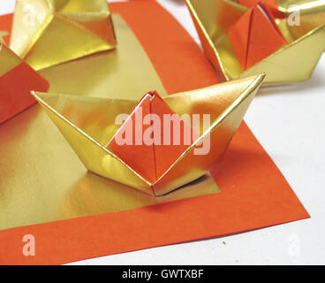 Chinese gold joss paper use for make sacrifice to gods Stock Photo